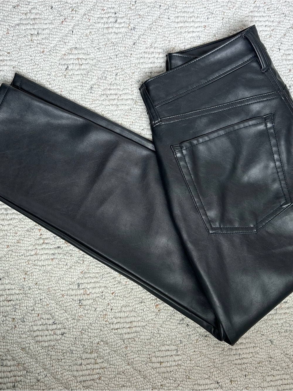 Old Navy Black High-Rise OG Straight Faux Leather Pants